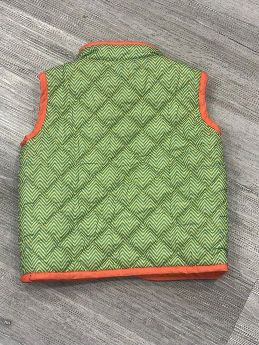 COOGI Kids Green Chevron Vest with Orange Trim girls 18m fall outdoor active